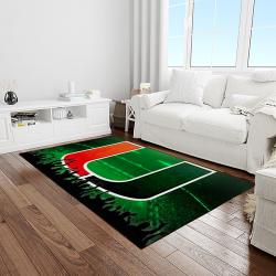 NCAA Miami Hurricanes Sport Basketball And Foolball Team Logo Rectangle Area Rug MH01