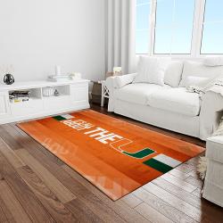 NCAA Miami Hurricanes Sport Basketball And Foolball Team Logo Rectangle Area Rug MH06