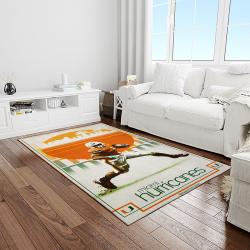 NCAA Miami Hurricanes Sport Basketball And Foolball Team Logo Rectangle Area Rug MH08