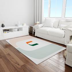 NCAA Miami Hurricanes Sport Basketball And Foolball Team Logo Rectangle Area Rug MH14
