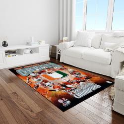 NCAA Miami Hurricanes Sport Basketball And Foolball Team Logo Rectangle Area Rug MH18