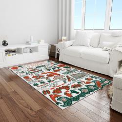 NCAA Miami Hurricanes Sport Basketball And Foolball Team Logo Rectangle Area Rug MH24
