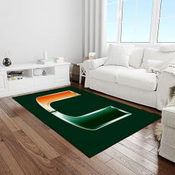 NCAA Miami Hurricanes Sport Basketball And Foolball Team Logo Rectangle Area Rug MH29