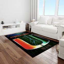 NCAA Miami Hurricanes Sport Basketball And Foolball Team Logo Rectangle Area Rug MH34