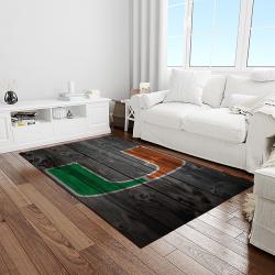 NCAA Miami Hurricanes Sport Basketball And Foolball Team Logo Rectangle Area Rug MH39