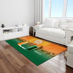 NCAA Miami Hurricanes Sport Basketball And Foolball Team Logo Rectangle Area Rug MH48