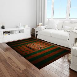 NCAA Miami Hurricanes Sport Basketball And Foolball Team Logo Rectangle Area Rug MH66