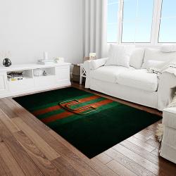 NCAA Miami Hurricanes Sport Basketball And Foolball Team Logo Rectangle Area Rug MH70