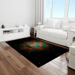 NCAA Miami Hurricanes Sport Basketball And Foolball Team Logo Rectangle Area Rug MH71