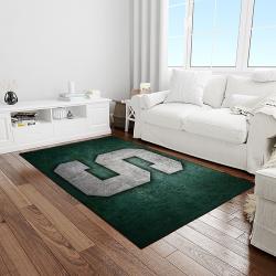 NCAA Michigan State Spartans College Sport Basketball And Foolball Team Logo Rectangle Area Rug MSS02