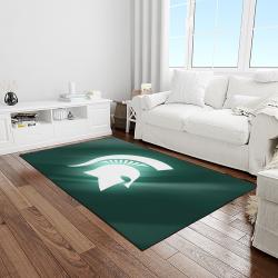 NCAA Michigan State Spartans College Sport Basketball And Foolball Team Logo Rectangle Area Rug MSS03
