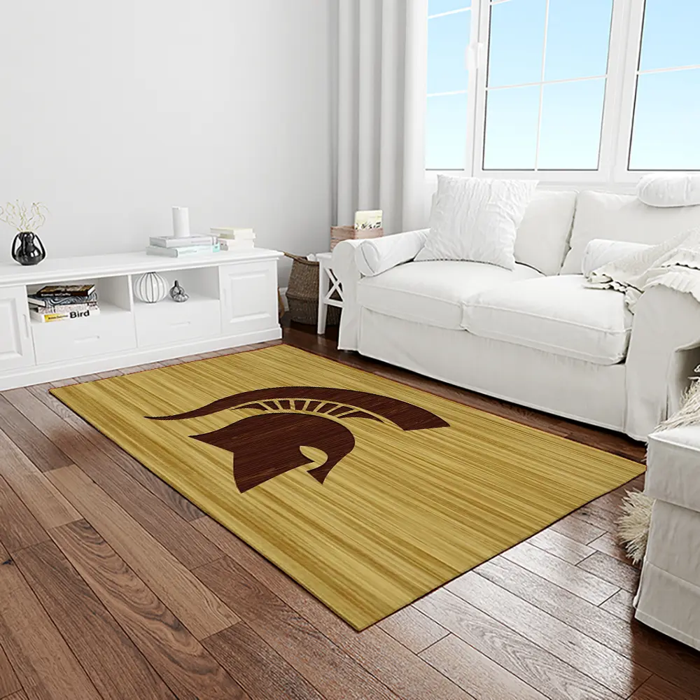 NCAA Michigan State Spartans College Sport Basketball And Foolball Team Logo Rectangle Area Rug MSS12