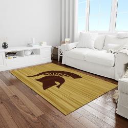 NCAA Michigan State Spartans College Sport Basketball And Foolball Team Logo Rectangle Area Rug MSS12