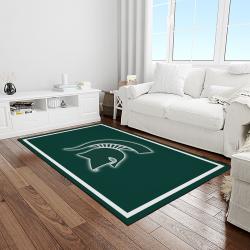 NCAA Michigan State Spartans College Sport Basketball And Foolball Team Logo Rectangle Area Rug MSS15