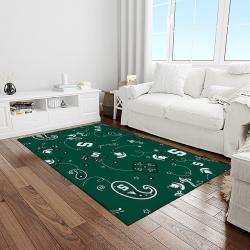 NCAA Michigan State Spartans College Sport Basketball And Foolball Team Logo Rectangle Area Rug MSS16