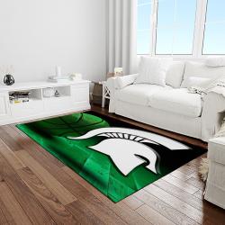 NCAA Michigan State Spartans College Sport Basketball And Foolball Team Logo Rectangle Area Rug MSS20