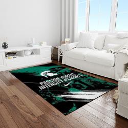 NCAA Michigan State Spartans College Sport Basketball And Foolball Team Logo Rectangle Area Rug MSS21