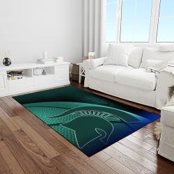 NCAA Michigan State Spartans College Sport Basketball And Foolball Team Logo Rectangle Area Rug MSS27