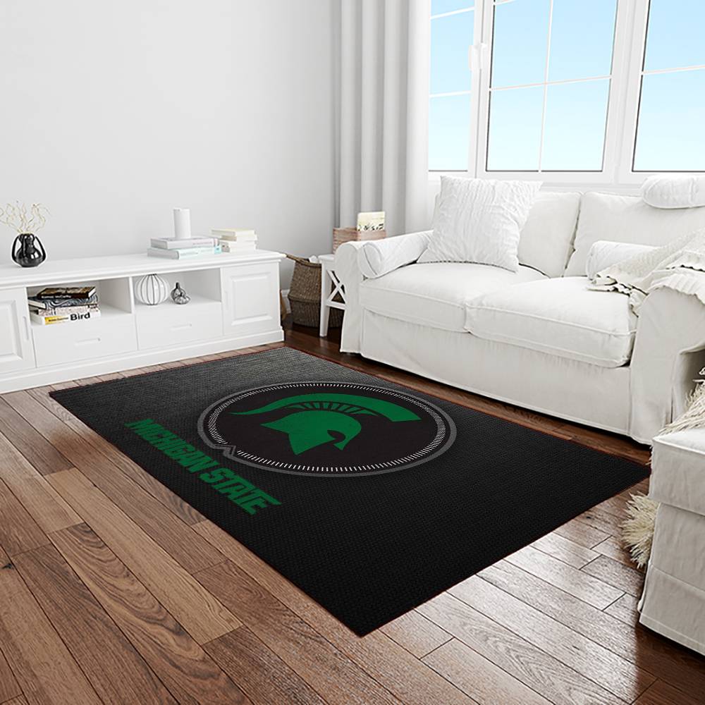 NCAA Michigan State Spartans College Sport Basketball And Foolball Team Logo Rectangle Area Rug MSS28