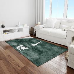 NCAA Michigan State Spartans College Sport Basketball And Foolball Team Logo Rectangle Area Rug MSS31