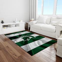 NCAA Michigan State Spartans College Sport Basketball And Foolball Team Logo Rectangle Area Rug MSS39