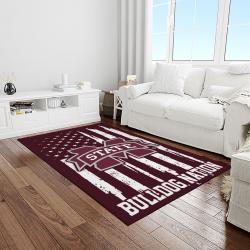 NCAA Mississippi State Bulldogs College Sport Basketball And Foolball Team Logo Rectangle Area Rug MSB08