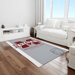 NCAA Mississippi State Bulldogs College Sport Basketball And Foolball Team Logo Rectangle Area Rug MSB09