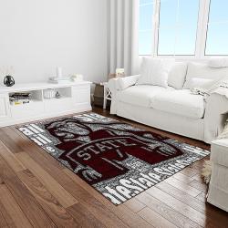 NCAA Mississippi State Bulldogs College Sport Basketball And Foolball Team Logo Rectangle Area Rug MSB10