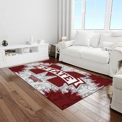 NCAA Mississippi State Bulldogs College Sport Basketball And Foolball Team Logo Rectangle Area Rug MSB11