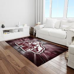 NCAA Mississippi State Bulldogs College Sport Basketball And Foolball Team Logo Rectangle Area Rug MSB22