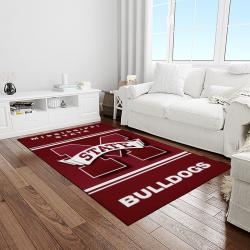 NCAA Mississippi State Bulldogs College Sport Basketball And Foolball Team Logo Rectangle Area Rug MSB27