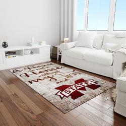 NCAA Mississippi State Bulldogs College Sport Basketball And Foolball Team Logo Rectangle Area Rug MSB29