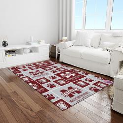 NCAA Mississippi State Bulldogs College Sport Basketball And Foolball Team Logo Rectangle Area Rug MSB32