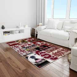 NCAA Mississippi State Bulldogs College Sport Basketball And Foolball Team Logo Rectangle Area Rug MSB36