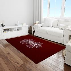 NCAA Mississippi State Bulldogs College Sport Basketball And Foolball Team Logo Rectangle Area Rug MSB41