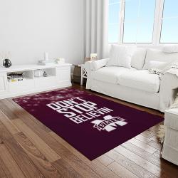 NCAA Mississippi State Bulldogs College Sport Basketball And Foolball Team Logo Rectangle Area Rug MSB46