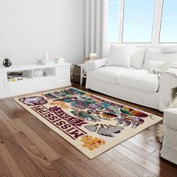 NCAA Mississippi State Bulldogs College Sport Basketball And Foolball Team Logo Rectangle Area Rug MSB50