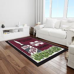 NCAA Mississippi State Bulldogs College Sport Basketball And Foolball Team Logo Rectangle Area Rug MSB51