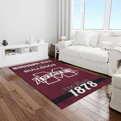 NCAA Mississippi State Bulldogs College Sport Basketball And Foolball Team Logo Rectangle Area Rug MSB52