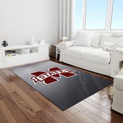 NCAA Mississippi State Bulldogs College Sport Basketball And Foolball Team Logo Rectangle Area Rug MSB53