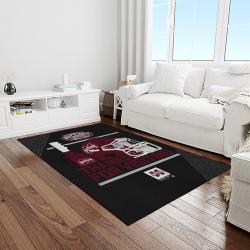 NCAA Mississippi State Bulldogs College Sport Basketball And Foolball Team Logo Rectangle Area Rug MSB56