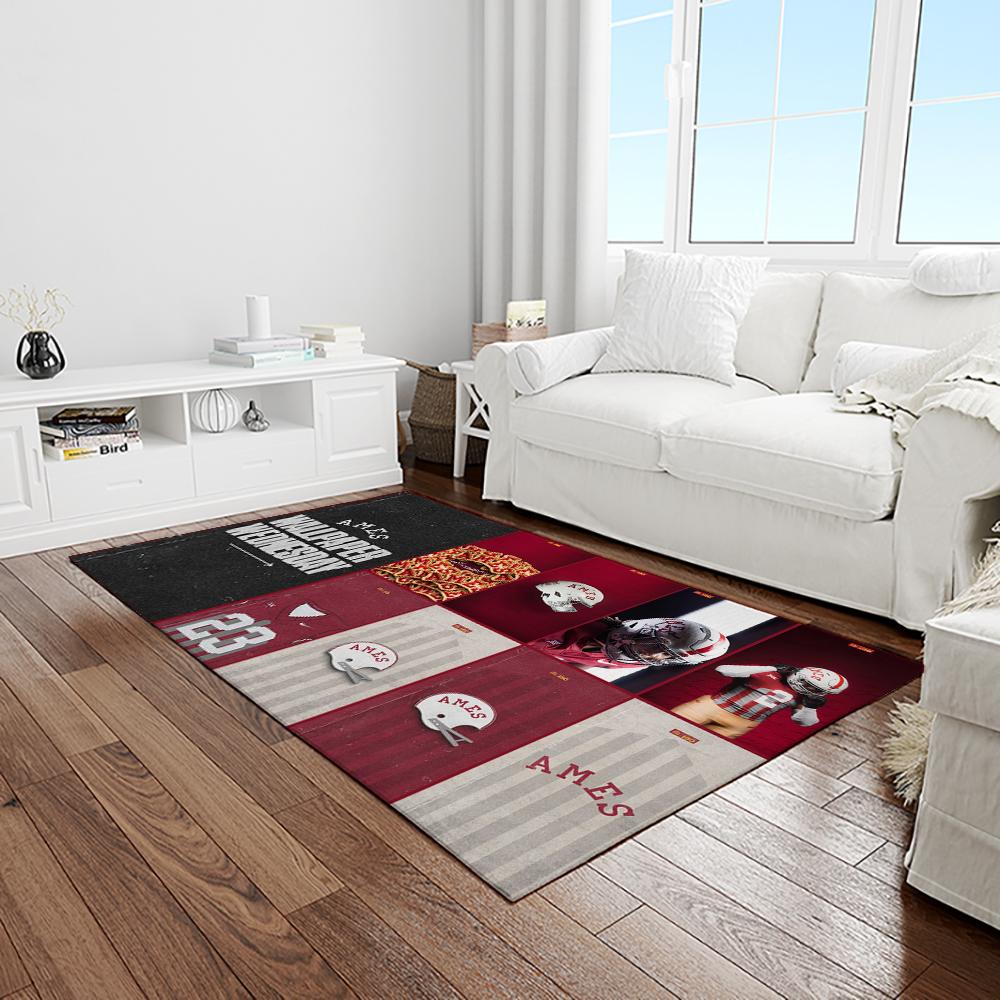 NCAA Mississippi State Bulldogs College Sport Basketball And Foolball Team Logo Rectangle Area Rug MSB59