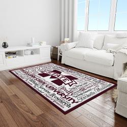 NCAA Mississippi State Bulldogs College Sport Basketball And Foolball Team Logo Rectangle Area Rug MSB65