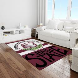 NCAA Mississippi State Bulldogs College Sport Basketball And Foolball Team Logo Rectangle Area Rug MSB66