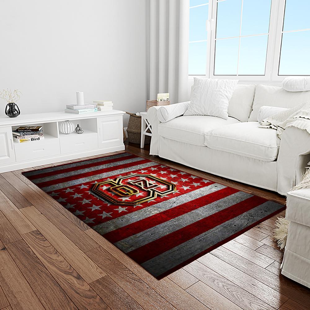 NCAA NC State Wolfpack Sport Basketball And Foolball Team Logo Rectangle Area Rug NCSW02