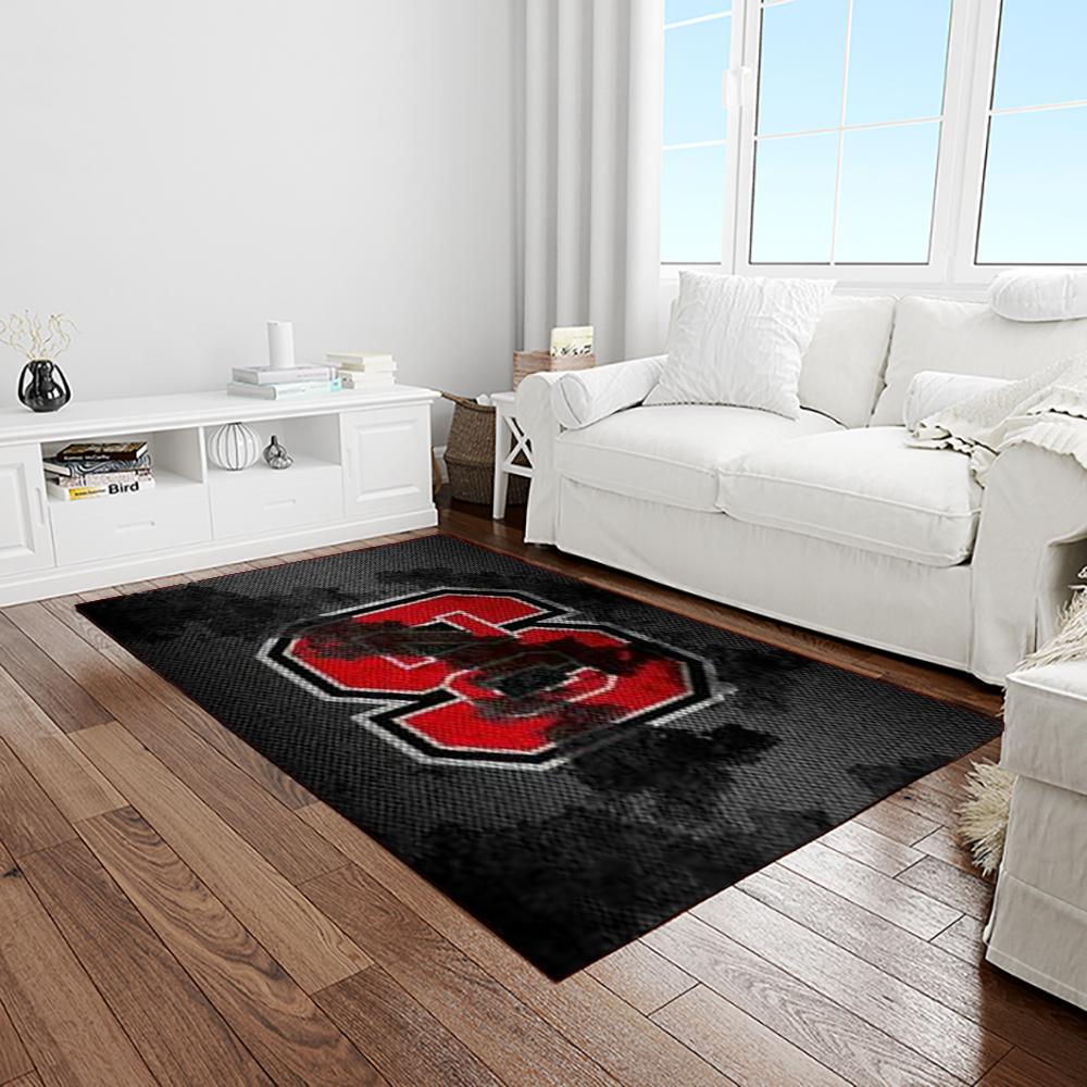 NCAA NC State Wolfpack Sport Basketball And Foolball Team Logo Rectangle Area Rug NCSW15