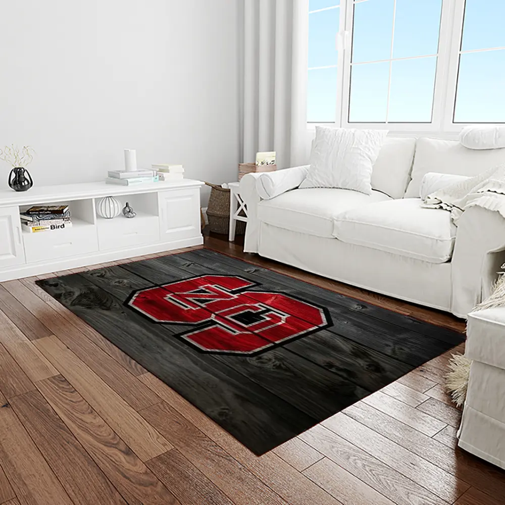 NCAA NC State Wolfpack Sport Basketball And Foolball Team Logo Rectangle Area Rug NCSW18
