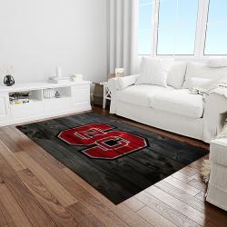 NCAA NC State Wolfpack Sport Basketball And Foolball Team Logo Rectangle Area Rug NCSW18