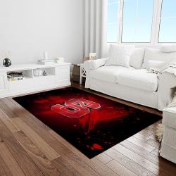 NCAA NC State Wolfpack Sport Basketball And Foolball Team Logo Rectangle Area Rug NCSW19