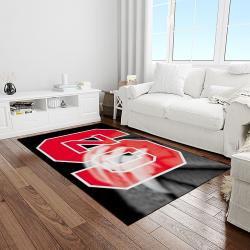 NCAA NC State Wolfpack Sport Basketball And Foolball Team Logo Rectangle Area Rug NCSW22
